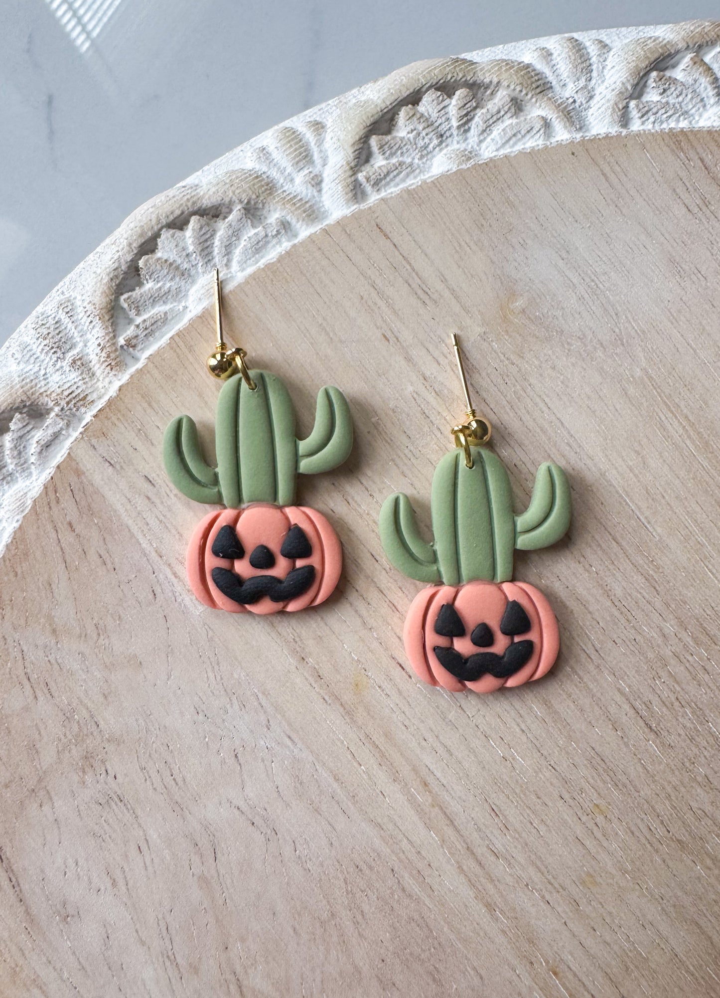Cactus Pumpkin Dangles