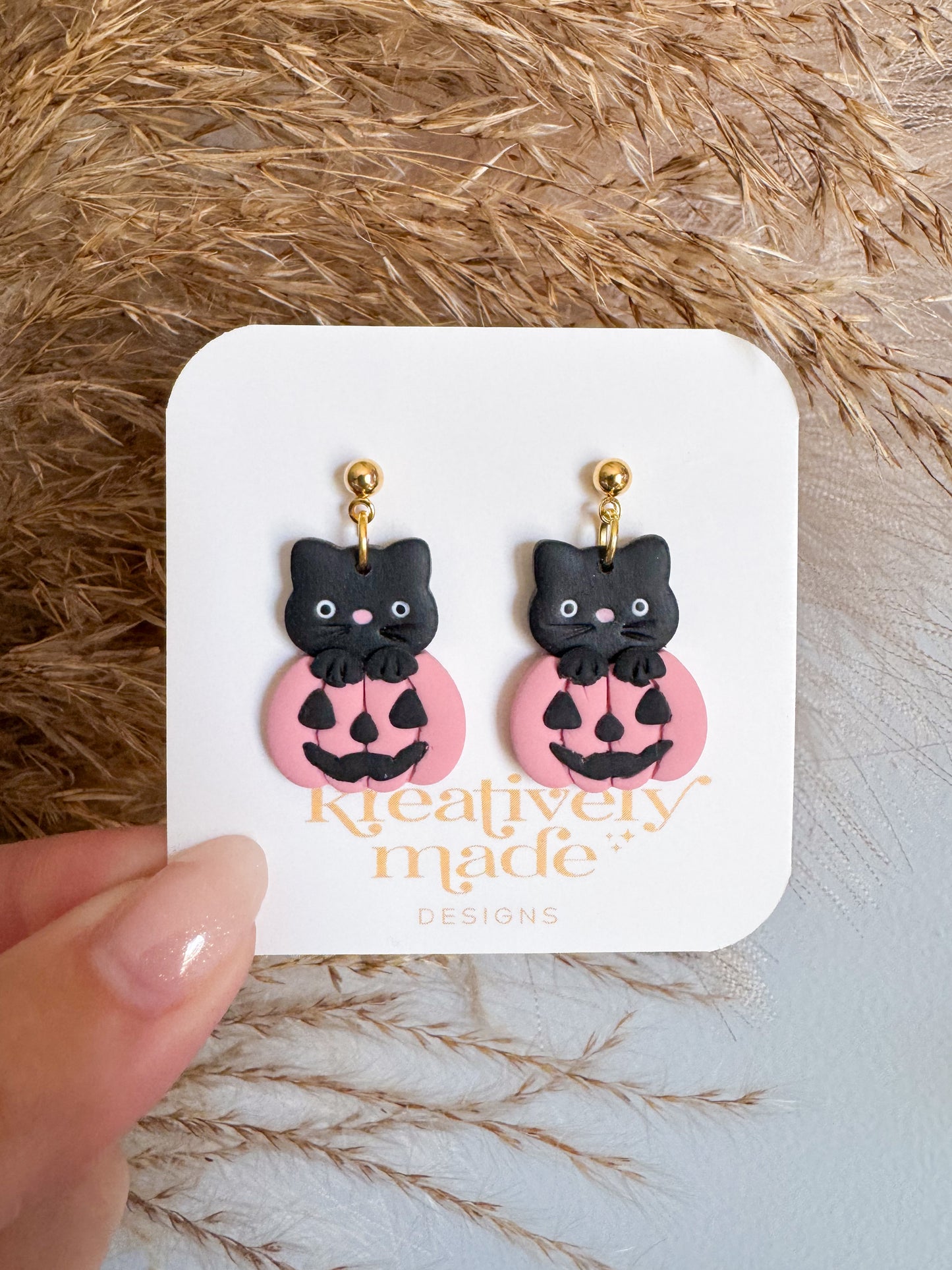 Pumpkin Cat Dangles