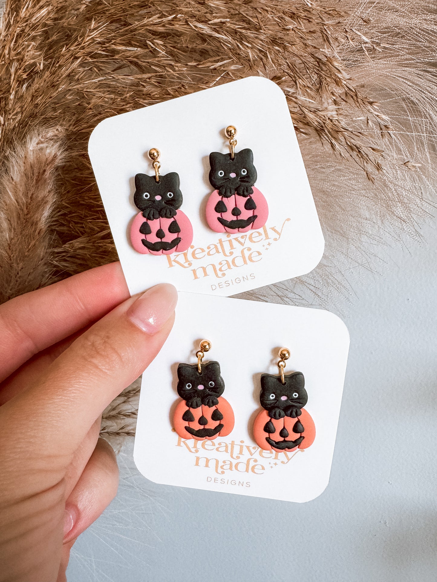 Pumpkin Cat Dangles