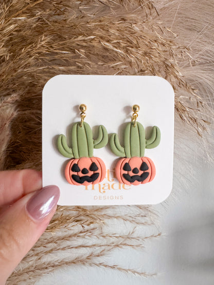 Cactus Pumpkin Dangles