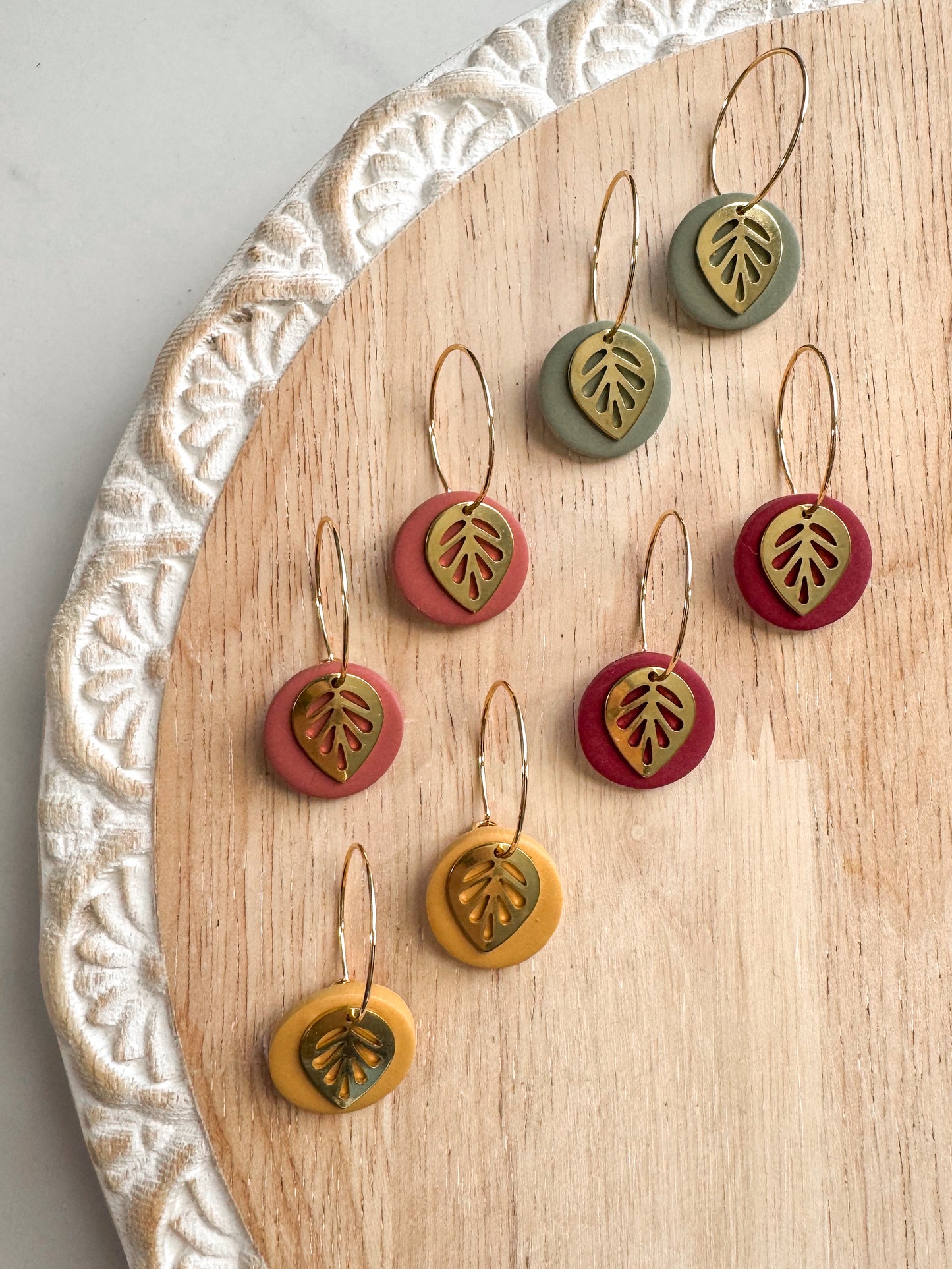 Fall Leaf Hoops