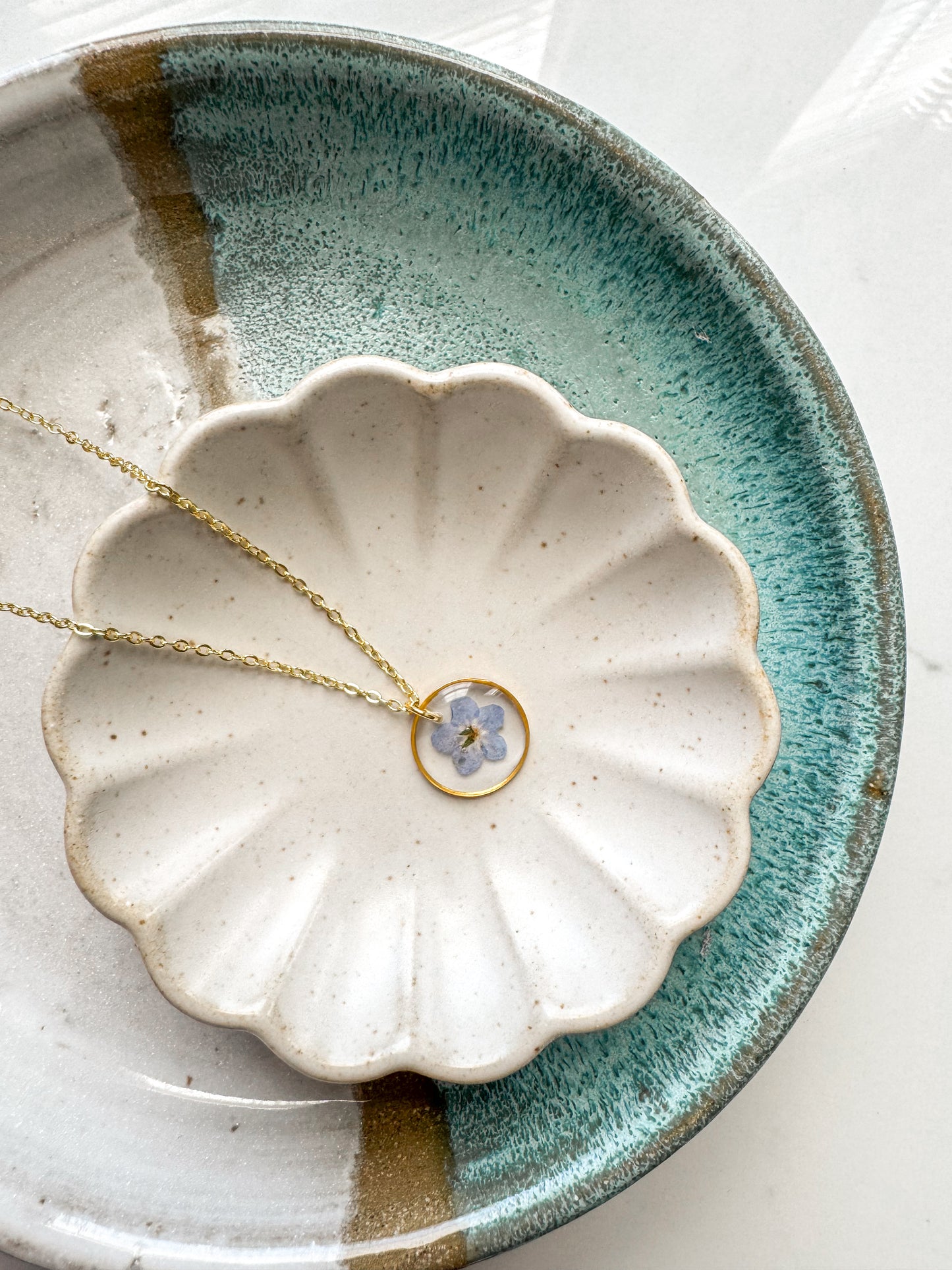 Violet Forget Me Not Necklace