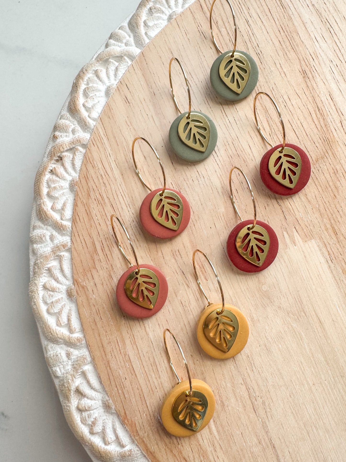 Fall Leaf Hoops