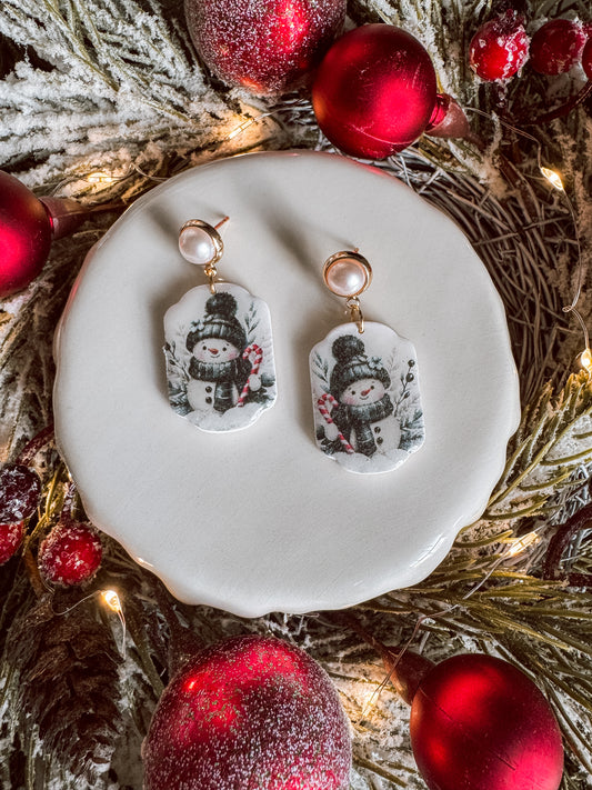 Vintage Snowman Dangle