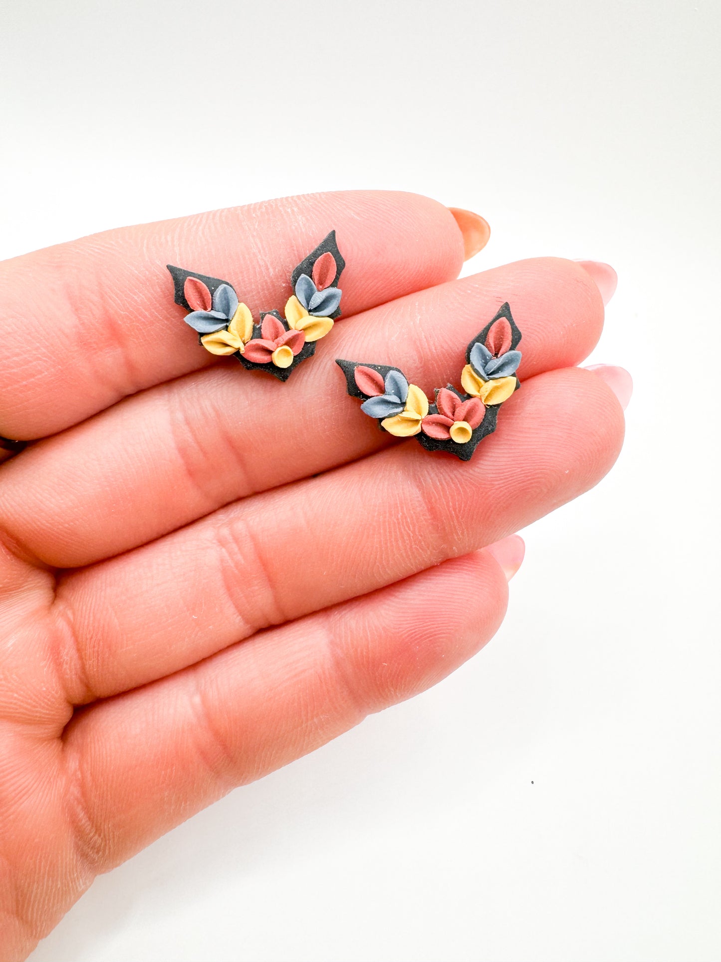 Floral Bat Studs