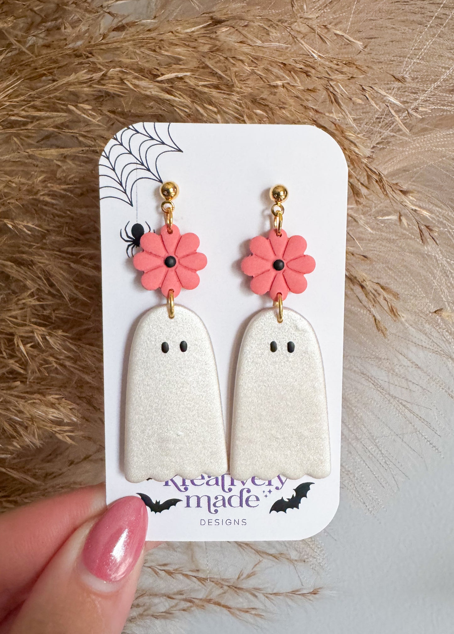 Floral Ghost Dangles